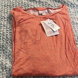 LuLaRoe Women's Coral Chevron Blouse